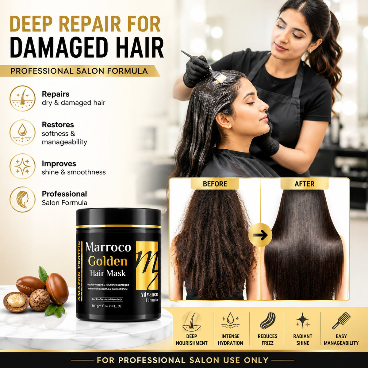 Modish7 Moroccan Argan Oil Hair Mask, product angle 3