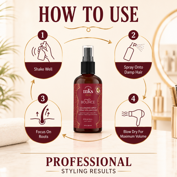 Earthly Body MKS Eco Bounce Volumizing Spray Original Scent 8 fl oz / 236 ml | hemp seed oil lightweight hair spray non-sticky hair spray eco-friendly hair care | UNDER 2099 |