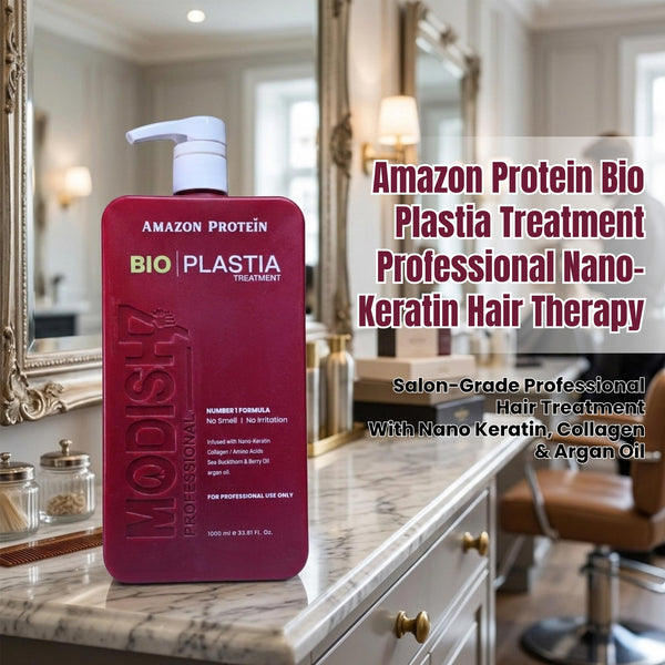 Amazon Protein Bio Plastia Treatment, 1000 ml Professional Hair Care, 33.8 Fl Oz, Nano-Keratin and Argan Oil Formula