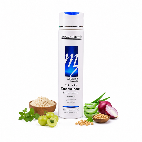 Amazon Protein Biotin Conditioner for Fine & Thinning Hair, Strengthening & Volumizing Formula, Professional Salon Care, Nourishing Conditioner for Weak, Fragile Hair, 300ml / 10.14 Fl Oz