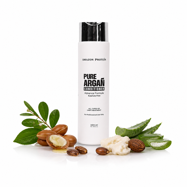 Amazon Protein Pure Argan Conditioner, Sulphate Free Advanced Nourishing Formula, Deep Hydration & Frizz Control for Dry, Damaged & Treated Hair, Professional Hair Care for All Hair Types, 300ml