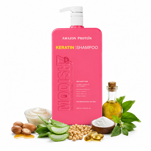 Amazon Protein Keratin Shampoo, Professional Sulphate Free, 33.81 FL OZ, Pink 1000 ml, For Professional Use