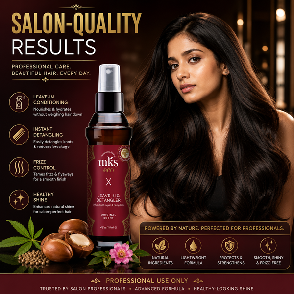 Earthly Body MKS Eco X Leave-In & Detangler 4 fl oz / 118 ml | Lightweight Conditioning Spray | Smooth, Frizz-Free Hair | Original Scent