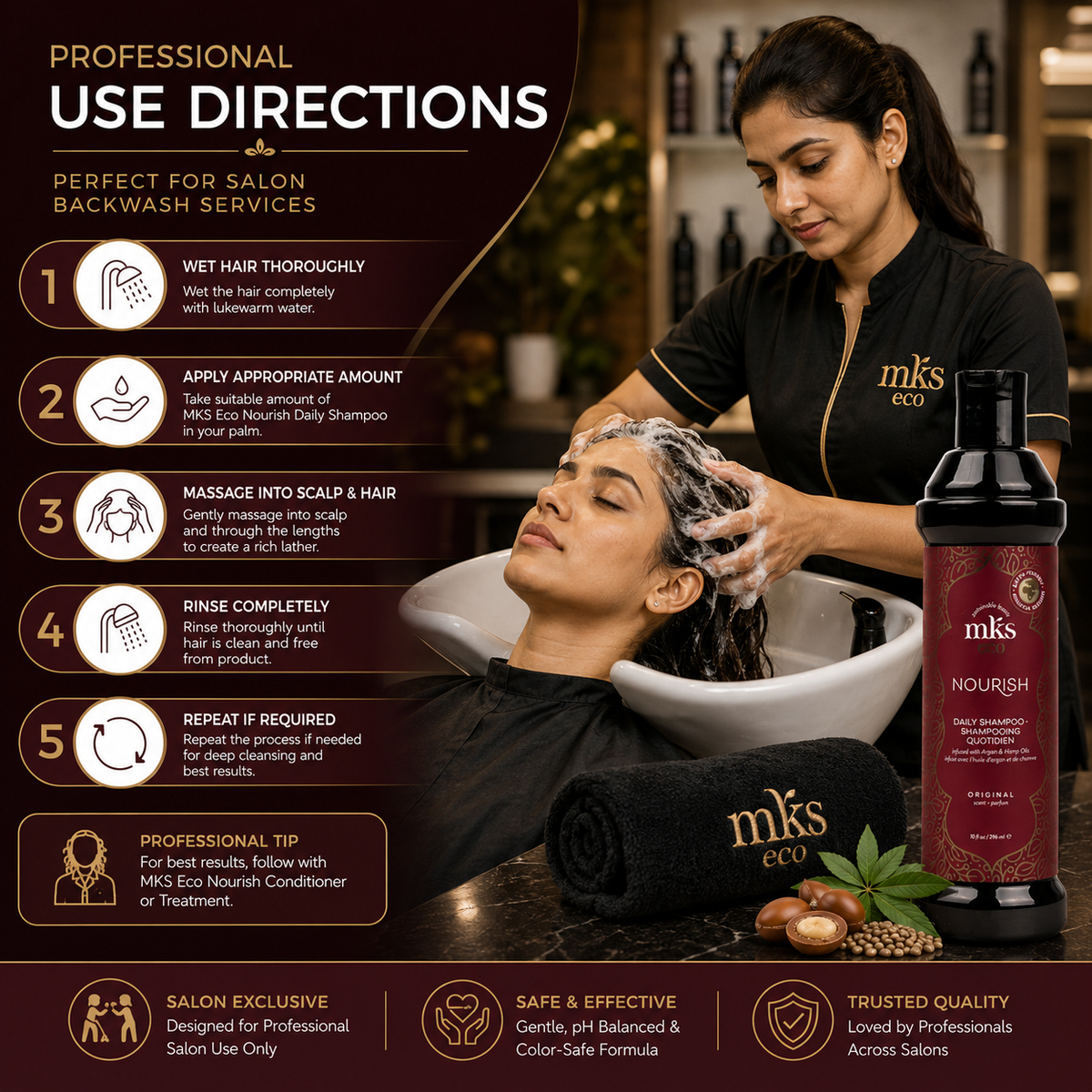 MKS eco Nourish Daily Shampoo, key benefits