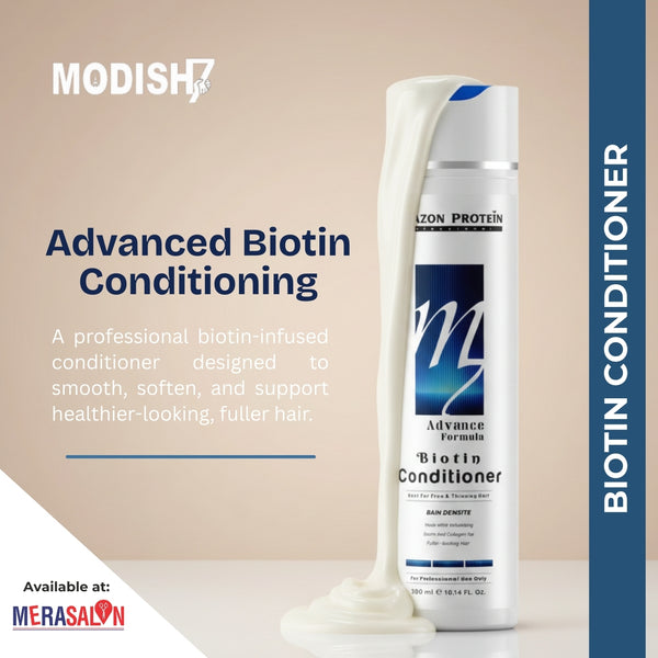 Amazon Protein Biotin Conditioner for Fine & Thinning Hair, Strengthening & Volumizing Formula, Professional Salon Care, Nourishing Conditioner for Weak, Fragile Hair, 300ml / 10.14 Fl Oz