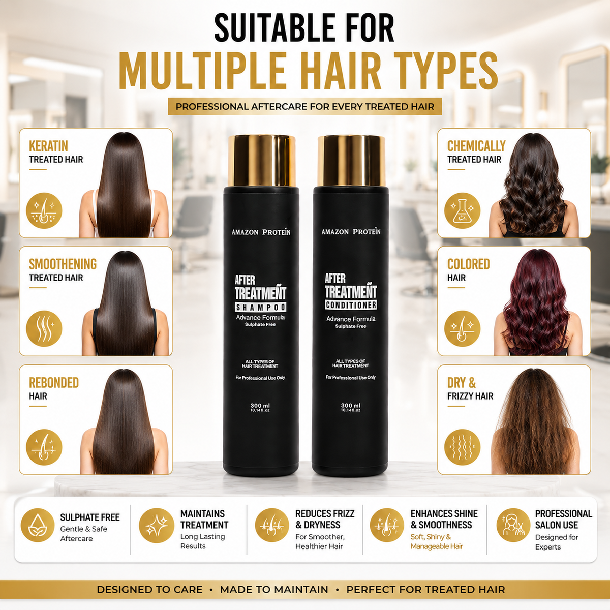 Modish7 After Treatment Shampoo & Conditioner Combo, sulphate-free advanced repair formula