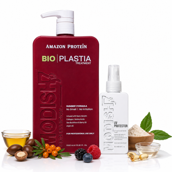 Amazon Protein Bio Plastia Treatment, 1000 ml Professional Hair Care, 33.8 Fl Oz, Nano-Keratin and Argan Oil Formula
