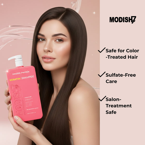 Amazon Protein Keratin Shampoo, Professional Sulphate Free, 33.81 FL OZ, Pink 1000 ml, For Professional Use