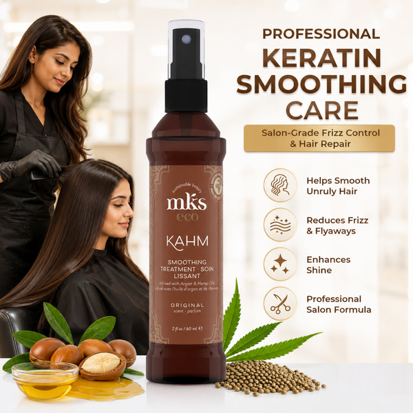 Earthly Body MKS Eco Kahm Smoothing Treatment Original Scent 2 fl oz / 60 ml hair repair hemp seed oil hair care keratin protein frizz control serum vegan cruelty-free hair care | UNDER 2499 |