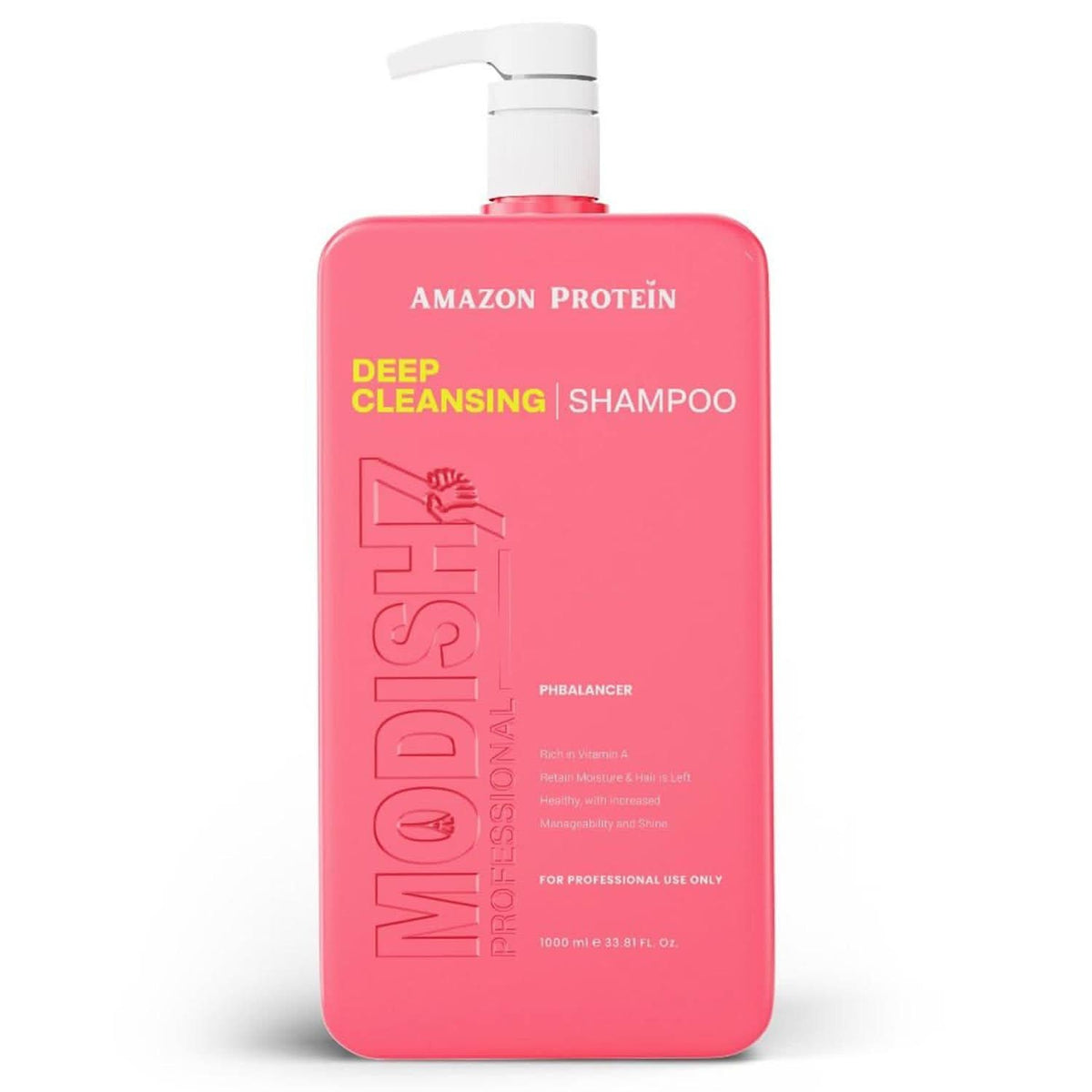 Amazon Protein Deep Cleansing Shampoo, Professional pH Balancer, 33.81 fl oz, Pink 1000 ml For Pofessional Use Only
