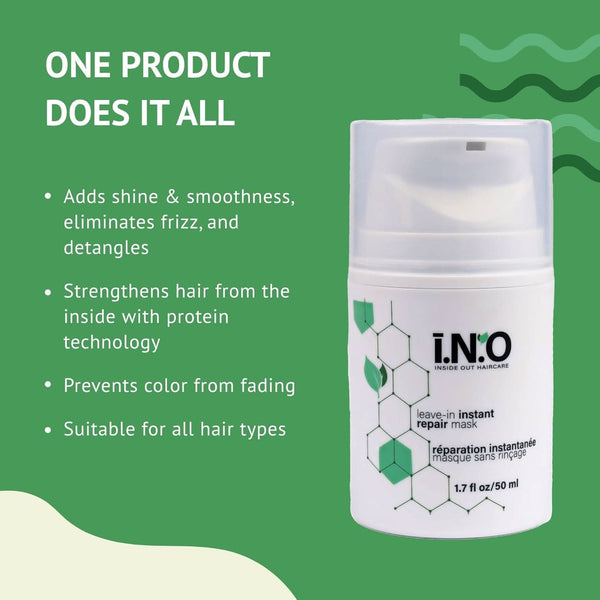 INO Leave-In Repair Mask 1.7 oz / 50 ml | leave-in hair mask | hair repair treatment | deep conditioning mask | damaged hair repair | hair mask for dry hair (Pack of 1)