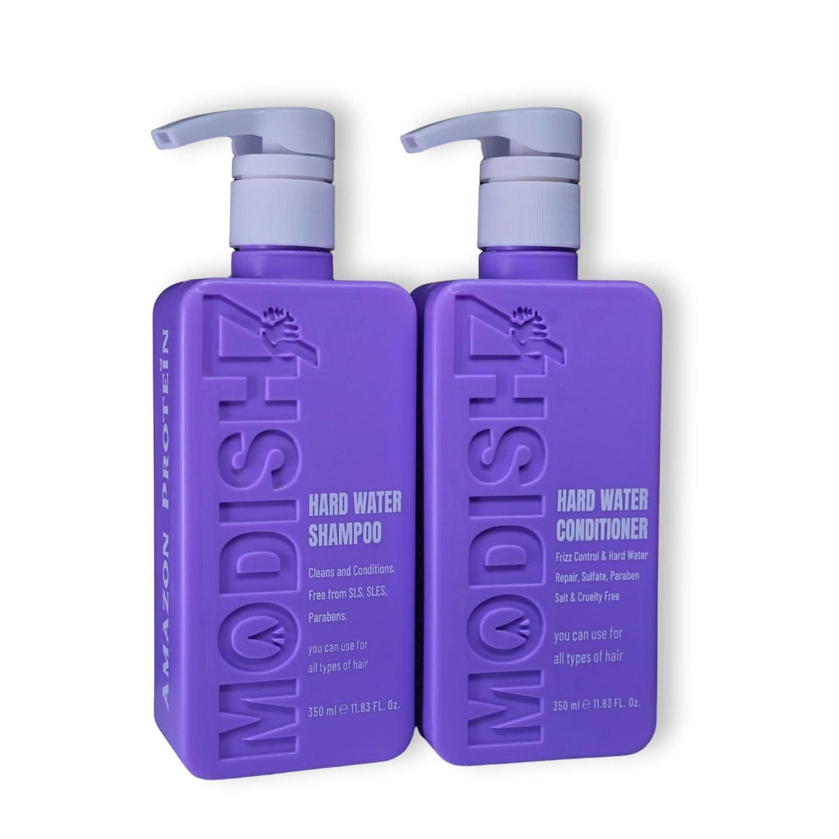 Amazon Protein Hard Water Shampoo & Conditioner Combo 350ml Each | Removes Hard Water Buildup | Hydrating & Repairing Care for Dry, Damaged Hair | Unisex, All Hair Types
