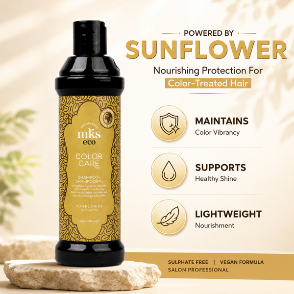 MKS eco Color Care Shampoo 296ml Sunflower Scent – Protect Prolong Hair Color Add Shine with Moroccan Argan Oil Hemp Seed Oil – Vegan Sulfate Free Cruelty Free Daily Use