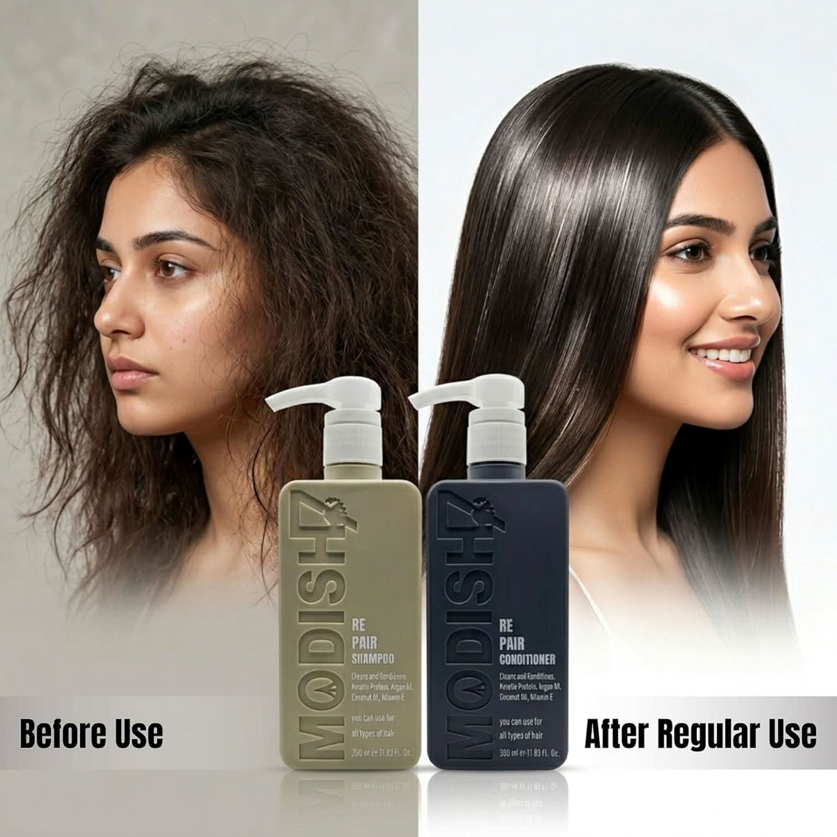 Modish7 Repair Shampoo & Conditioner Combo with Argan Oil, Keratin & Biotin, product angle 8
