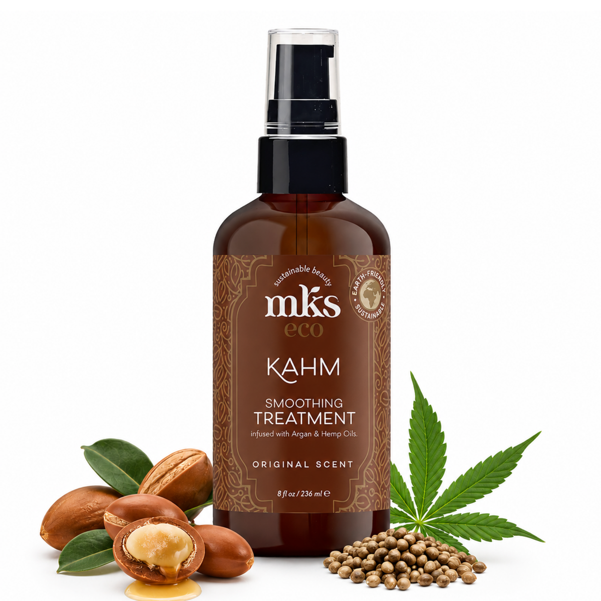 MKS Eco Kahm Smoothing Treatment Original Scent 8 fl oz / 236 ml (Professional Size) | smoothing treatment moroccan argan oil hemp seed oil frizz control salon | UNDER 7999 |