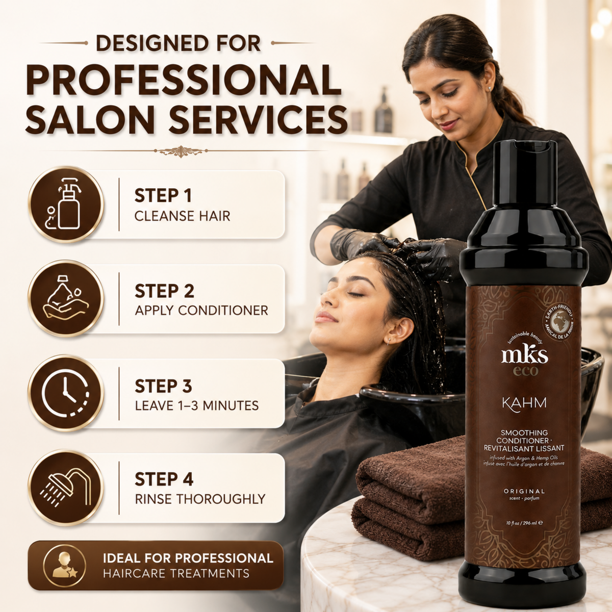 MKS eco Kahm Smoothing Conditioner, key benefits for detangling
