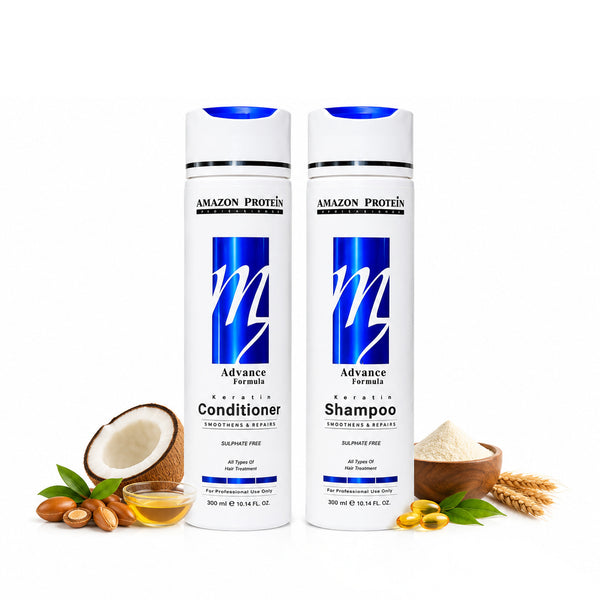 Amazon Protein Advanced Formula Keratin Shampoo & Conditioner Combo Smoothing,Professional Hair Treatment, For Stronger Hair | Controls Hair Fall |For Men & Women