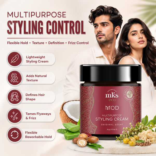 MKS Eco Mod Multipurpose Styling Cream 113ml – Lightweight, Flexible Hold Hair Cream for All Hair Types – Tames Frizz, Adds Texture & Definition