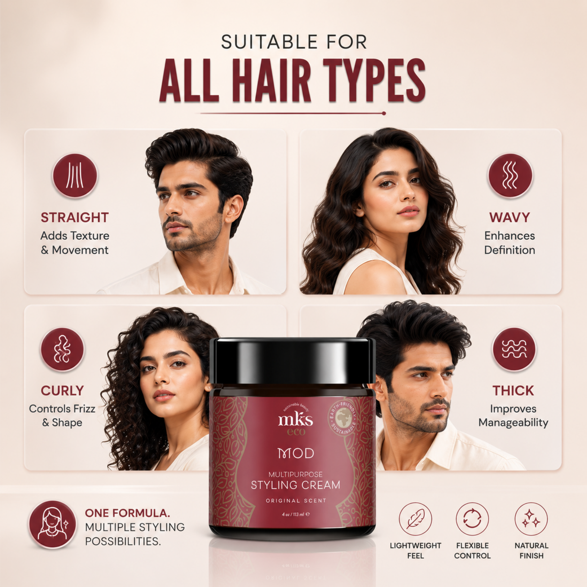 MKS eco Mod Styling Cream, how to use instructions