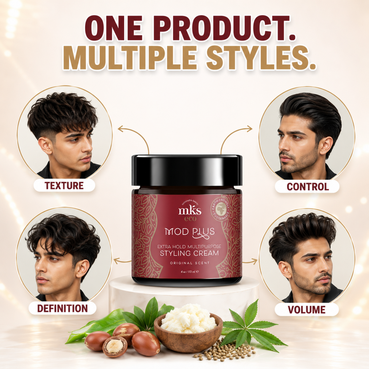 MKS eco Mod Plus Styling Cream, how to use instructions
