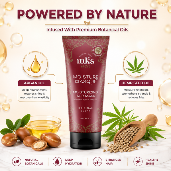 Earthly Body MKS Eco Moisture Masque 7 fl oz / 207 ml | Deep Moisturizing Hair Mask | Dry & Frizzy Hair Treatment | Nourishing Hair Repair | Original Scent
