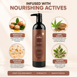MKS eco Kahm Smoothing Shampoo 739ml Original Scent – Cleanse Moisturize Repair Hair with Moroccan Argan Oil Hemp Seed Oil Vegetable Keratin – Vegan Sulfate Free Cruelty Free