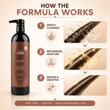 MKS eco Kahm Smoothing Shampoo 739ml Original Scent – Cleanse Moisturize Repair Hair with Moroccan Argan Oil Hemp Seed Oil Vegetable Keratin – Vegan Sulfate Free Cruelty Free