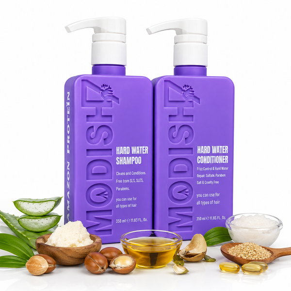 Amazon Protein Hard Water Shampoo & Conditioner Combo 350ml Each | Removes Hard Water Buildup | Hydrating & Repairing Care for Dry, Damaged Hair | Unisex, All Hair Types