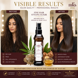 MKS eco Oil Light - Hair Styling Elixir - Moroccan Argan Oil, Hemp Seed Oil - Ideal for Fine Hair - Moisturize, Nourish Hair & Control Frizz - Vegan & Cruelty Free (2 fl oz 60 ml)