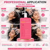 Amazon Protein Keratin Shampoo, Professional Sulphate Free, 33.81 FL OZ, Pink 1000 ml, For Professional Use