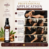 MKS eco Oil Light - Hair Styling Elixir - Moroccan Argan Oil, Hemp Seed Oil - Ideal for Fine Hair - Moisturize, Nourish Hair & Control Frizz - Vegan & Cruelty Free (2 fl oz 60 ml)