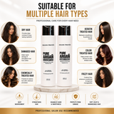 Amazon Protein Pure Argan Oil Shampoo & Conditioner Combo (300ml Each) | Sulphate Free Advanced Repair Formula | Deep Nourishing, Frizz Control & Hair Strengthening | Suitable for All Hair Types | Salon & Professional Use
