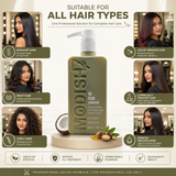 Repair Shampoo with Keratin Protein, Argan Oil & Coconut Oil | Deep Damage Repair, Smooth & Frizz Control Shampoo for Dry, Damaged Hair | Gentle Daily Use | 350 ml