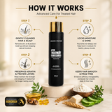 Amazon Protein After Treatment Shampoo, Sulphate Free Professional Repair Shampoo for Chemically Treated, Dry & Damaged Hair, Strengthening & Moisturizing Formula, Salon Care, 300ml