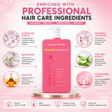 Amazon Protein Keratin Shampoo, Professional Sulphate Free, 33.81 FL OZ, Pink 1000 ml, For Professional Use