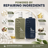 Repair Shampoo & Conditioner Combo with Argan Oil, Keratin & Biotin | Deep Damage Repair, Smooth & Frizz Control | For Dry, Damaged & Chemically Treated Hair | Sulfate Free | 350ml Each