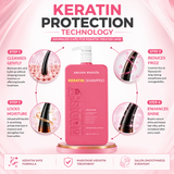 Amazon Protein Keratin Shampoo, Professional Sulphate Free, 33.81 FL OZ, Pink 1000 ml, For Professional Use