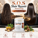 Amazon Protein Macadamia S.O.S Hair Repair Mask, Natural Oil with Hyaluronic Acid and Argan Oil, Professional Formula, 500g/16.91 FL. Oz.