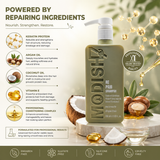 Repair Shampoo with Keratin Protein, Argan Oil & Coconut Oil | Deep Damage Repair, Smooth & Frizz Control Shampoo for Dry, Damaged Hair | Gentle Daily Use | 350 ml