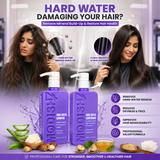 Amazon Protein Hard Water Shampoo & Conditioner Combo 350ml Each | Removes Hard Water Buildup | Hydrating & Repairing Care for Dry, Damaged Hair | Unisex, All Hair Types