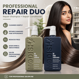 Repair Shampoo & Conditioner Combo with Argan Oil, Keratin & Biotin | Deep Damage Repair, Smooth & Frizz Control | For Dry, Damaged & Chemically Treated Hair | Sulfate Free | 350ml Each