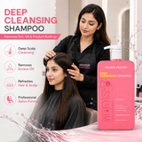 Amazon Protein Deep Cleansing Shampoo, Professional pH Balancer, 33.81 fl oz, Pink 1000 ml For Pofessional Use Only