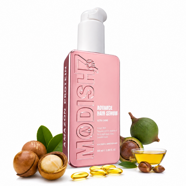 Advance Hair Serum with Macadamia Oil & Vitamin E, Ultra Shine Anti-Frizz Formula, Smooth & Silky Finish for Dry, Damaged & Frizzy Hair, Lightweight Professional Hair Care, 100ml