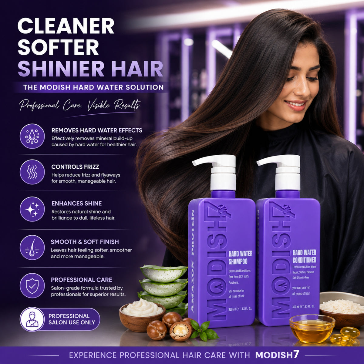Modish7 Hard Water Shampoo & Conditioner Combo, key benefits for dry damaged hair