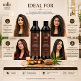 MKS eco Kahm Smoothing Shampoo & Conditioner Set (10 fl oz Each) | Moroccan Argan Oil & Hemp Seed Oil | Smooth, Repair & Hydrate Hair | Vegan & Cruelty Free
