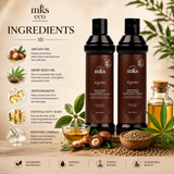 MKS eco Kahm Smoothing Shampoo & Conditioner Set (10 fl oz Each) | Moroccan Argan Oil & Hemp Seed Oil | Smooth, Repair & Hydrate Hair | Vegan & Cruelty Free