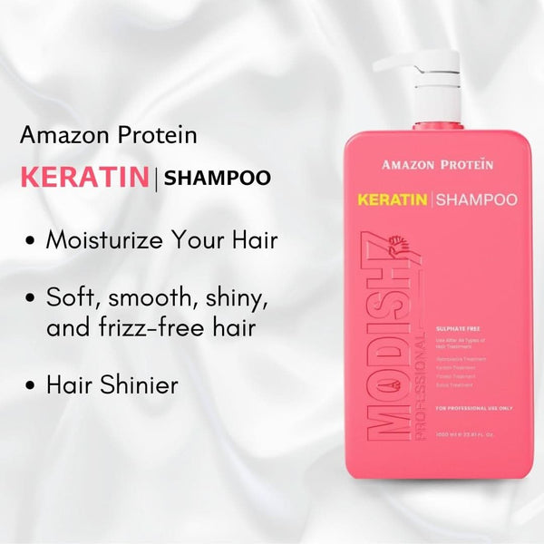 Amazon Protein Keratin Shampoo, Professional Sulphate Free, 33.81 FL OZ, Pink 1000 ml, For Professional Use