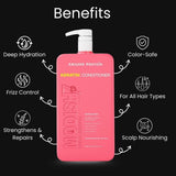 Amazon Protein Keratin Conditioner for Frizzy Hair – 1000ml Deep Nourishing Anti-Frizz Hair Conditioner for Smooth Shine Softness & Repair