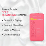 Amazon Protein Deep Cleansing Shampoo, Professional pH Balancer, 33.81 fl oz, Pink 1000 ml For Pofessional Use Only