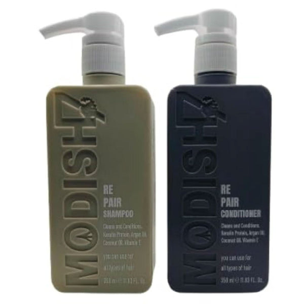 Repair Shampoo & Conditioner Combo with Argan Oil, Keratin & Biotin | Deep Damage Repair, Smooth & Frizz Control | For Dry, Damaged & Chemically Treated Hair | Sulfate Free | 350ml Each
